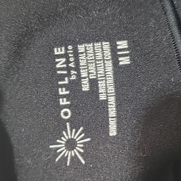 Aerie Real Me OFFLINE Black Flare Leggings Size M EUC - Picture 8 of 8